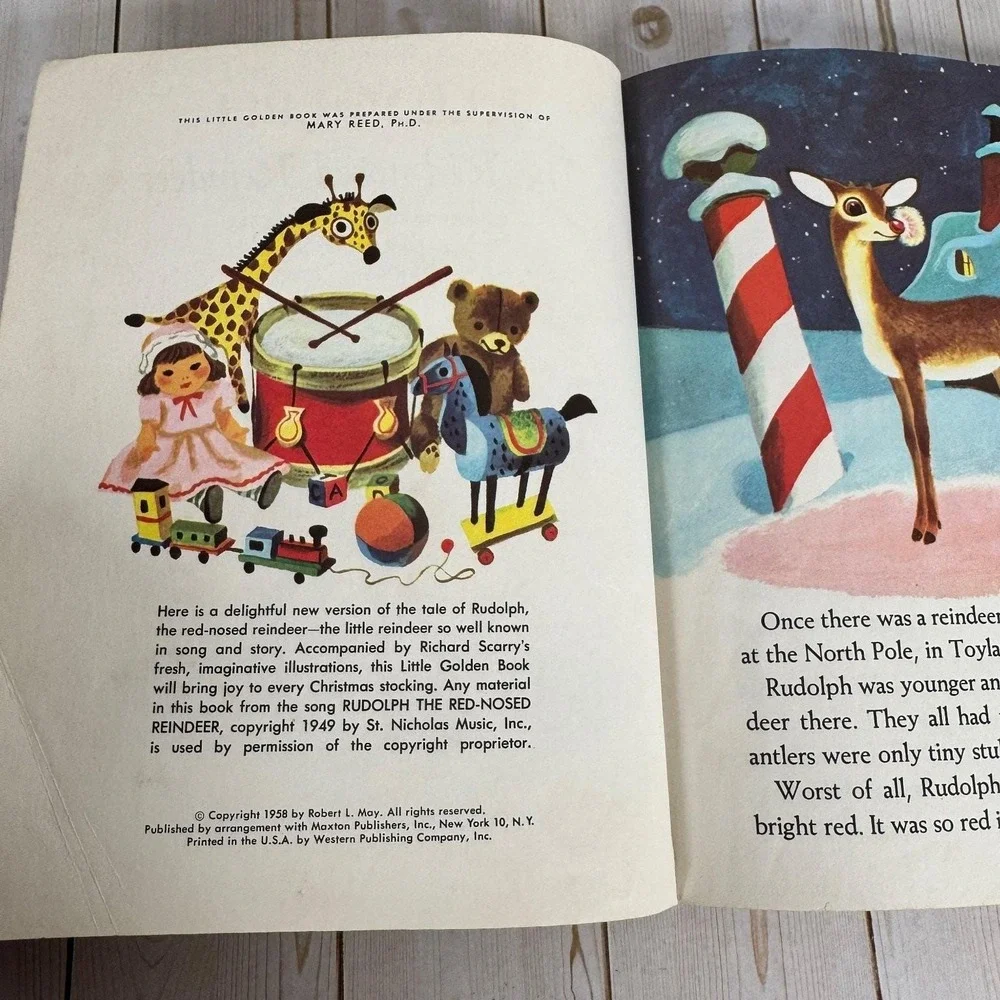 Rudolph the Red-Nosed Reindeer Hazen 1958 Richard Scarry Little Golden Book